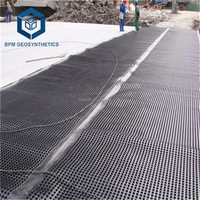 Géotextile et tapis de drainage à fossettes, géocomposite