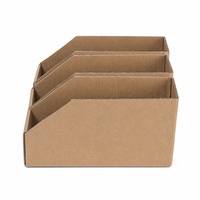 Boîte de rangement de documents en carton kraft ondulé recyclable sur mesure, format lettre, avec façade inclinée, pour bureau