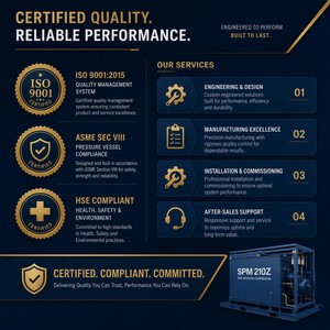 คอมเพรสเซอร์ SPM 210Z ระบบขับเคลื่อนโดยตรง ทนทานทุกสภาพอากาศ ประสิทธิภาพสูง เงียบ พกพาสะดวก ระบายความร้อนด้วยอากาศ รองรับหลายแรงดันไฟฟ้า แบบสกรูโรตารี่ - Product Image 3