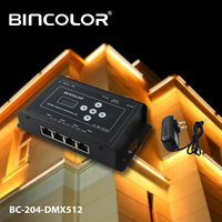 Controlador Artnet de Tubo Led DMX RGB, Controlador Artnet DMX de 4 Puertos, Tarjeta SD, Programable, DMX