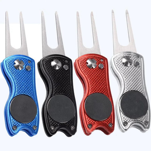 Lot de marqueurs de balle de golf pliables en acier inoxydable et aluminium, outils de réparation de divots de golf et fourches de réparation - Product Image 2