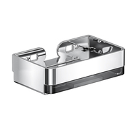 Porte-savon compact en acier inoxydable avec drain, fixation murale sans perçage, support à vis en métal pour douche