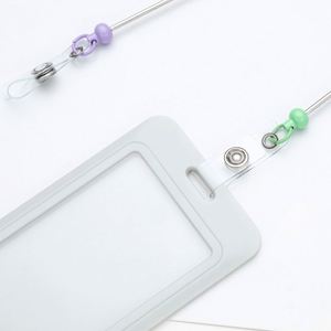 Porte-badge rétractable en métal personnalisé avec cordon perlé et porte-clés - Support de carte d'identité DIY pour infirmières et professionnels - Product Image 3