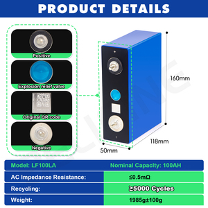 แบตเตอรี่ลิเธียมไอรอนฟอสเฟตแบบแท่งปริซึม 5000 รอบการใช้งาน 3.2V 100AH สำหรับรถบ้าน 12V 24V 48V - Product Image 2
