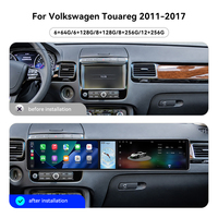 Écran triple 12,3 pouces Foforfor pour Volkswagen Touareg 2011-2017, Carplay Android 15, autoradio multimédia, DSP 4G GPS Navi OEM