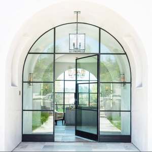 Porte en verre vitré à double joint en acier, développée en interne par Shanghai Pan-steel, avec panneau latéral pour bâtiments et villas - Product Image 2