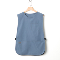 Tablier de travail sans manches style coréen, durable, respirant, imperméable, résistant à l'huile, lavable et réutilisable pour hommes, femmes et usage domestique