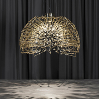 Lustre en acier inoxydable de Style postmoderne Simple conception de demi-cercle étoile complète moderne pour accrocher l'étude de barre de chambre de restaurant