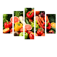 Tableau mural, peinture de printemps, impressions sur toile encadrée en 5 panneaux, fruits pour la décoration murale de la cuisine, décoration de la maison, salon