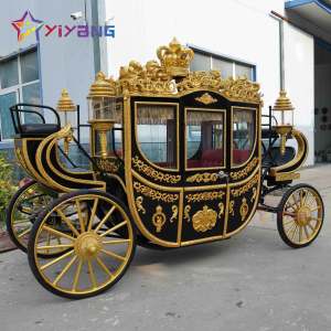 عربة زفاف ملكية ذهبية للبيع في الزفاف الملكي - Product Image 5