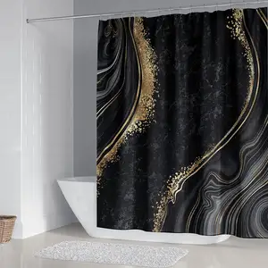 Set di tappetini da 4 pezzi per bagno con tenda da doccia con Logo Unisex di marca di moda di lusso personalizzabile