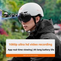 Foxwear FW-V6S Halfhelm met GPS Dashcam Vizier PC+Geïmporteerd EP Materiaal voor Fiets- en Racefietsgebruik
