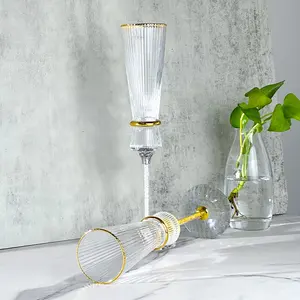 168ml Handmade Sliver Diamond Stem Champagne Flutes Champagne Wedding Glasses Goblet For Festival Party