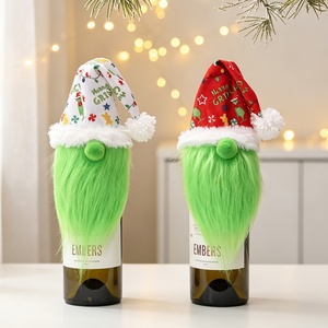 Funda Decorativa para Botella de Vino con Diseño de Gnomo Navideño, Adorno para Mesa de Fiesta, Regalo - Product Image 1