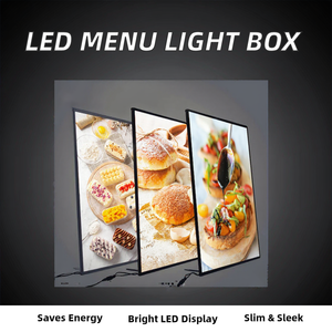 ผู้ผลิตจีน กล่องไฟเมนู LED แบบบางพิเศษ 1 ซม. รูปทรงสี่เหลี่ยมผืนผ้า พร้อมกรอบอะลูมิเนียมแบบสไลด์ สำหรับโปสเตอร์โฆษณาในงานจัดเลี้ยง - Product Image 2