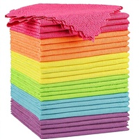 Paños de Limpieza de Microfibra, Altamente Absorbentes, Sin Pelusas, Reutilizables para el Hogar, Cocina y Cuidado del Automóvil, 16x16 Pulgadas