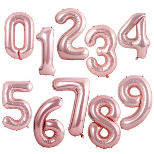 Ballons en feuille de numéros de 16/32/40 pouces, gonflables à l'air ou à l'hélium, or/argent/or rose/noir/rouge, pour décoration de fête d'anniversaire - Product Image 3