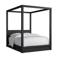 Ensemble de meubles de chambre à coucher de style antique Lit à baldaquin avec placage en bois massif Noyer.
