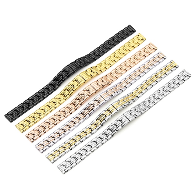 LAIHE Banda De Reloj De Acero 8mm 10mm 12mm 14mm Watchband Wrist Band Fashion Metal Stainless Steel Chain Watch Strap