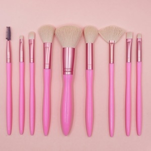 Juego de 9 brochas de maquillaje súper suaves, brocha para polvos sueltos, brocha para colorete, brocha para sombra de ojos, herramientas de belleza para principiantes, mango Canton Tower - Product Image 4