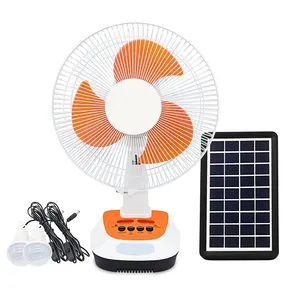 Oem Table Fan With Power Bank 12 Inch Solar Table Air Fan Rechargeable Solar Fan