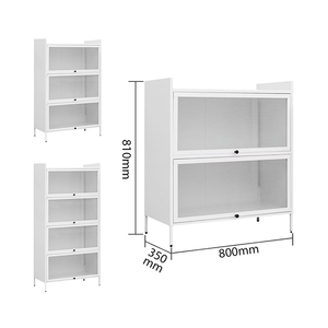 Kitchen <b>Dust</b> Proof Flip Door Storage Cabinet Knock-down Structure Environmental <b>Powder</b> Coating for Fruits Vegetables Steel Rack - Product Image 6