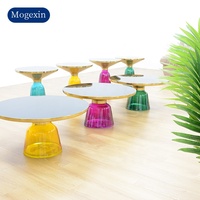 Salon circulaire moderne et simple appartement hôtel table d'appoint en verre ensemble de table basse table d'appoint transparente