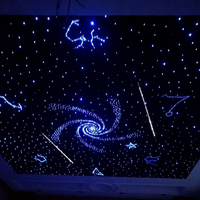 Plafonnier LED Effet Ciel Étoilé Vortex Étoile Filante Panneau Acoustique 80% Absorbant 9mm d'Épaisseur Changement de Couleur RGBW Plastique IP54