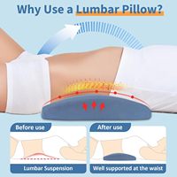 Coussin de soutien lombaire avec rembourrage en mousse à mémoire de forme - Coussin ergonomique pour le bas du dos pour soulager les douleurs lombaires - Matière polyester