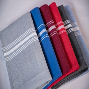 Offre Spéciale 12S x 12S 6.80z MJS Spun Polyester Bleu Clair Inversé Bistro Stripe Serviette Dîner Serviettes Nappes De Restaurant - Product Image 2