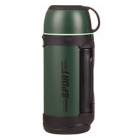 PINKAH-termos de café grandes de acero inoxidable, jarra de agua aislada para viaje, botella de vacío clásica con taza de plástico para senderismo, 1.2L