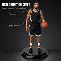 Statue de joueur de basket-ball, cadeau pour les fans de sport, décoration de bureau, 30 cm, figurine de collection peinte à la main avec base lestée