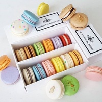 Boîte d'emballage cadeau pour biscuits, macarons et bonbons en carton recyclé, élégante, personnalisée, avec revêtement UV et impression 4 couleurs