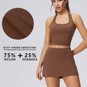 <span class=keywords><strong>2</strong></span>-teiliges Tennis-Kleid für Damen, Minirock-Set, Racerback-Workout-Crop-Tanktop, Golf-Outfit - Product Image 4