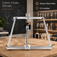 Mini-machine de gravure, fraisage et perçage laser CNC 6550 DIY pour bureau, éducation, écoles, bois, vases, bouteilles de vin, verres, LAS