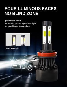 Sistema de iluminación automática Carolyn X7 H7 H11 H4 faros delanteros Led 4 lados coche Led faro H4 bombillas H7 H11 9005 bombillas Led para faros de coche - Product Image 3