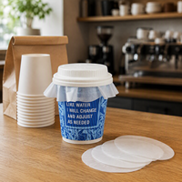 Pads en papier double face enduits de silicone, anti-graisse, imperméables, anti-déversement et anti-fuite, pour couvercles de tasses, pour lait et aliments, couleur blanc Chine