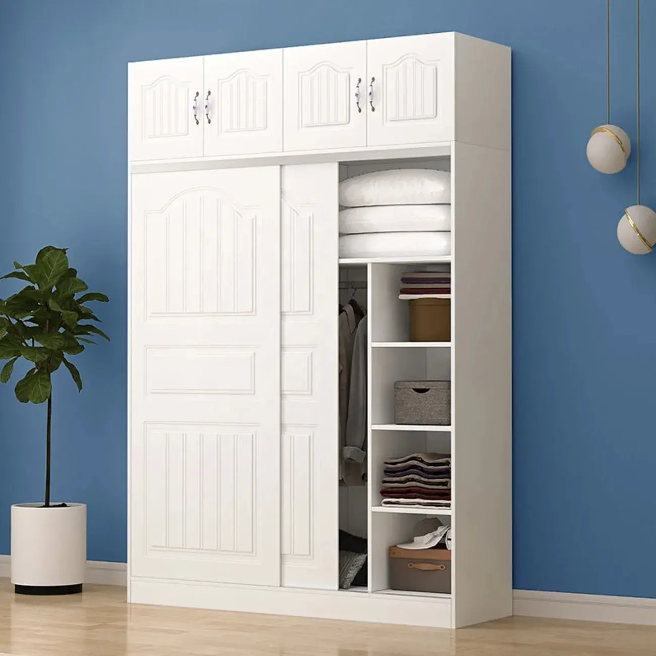 Modern walldrope storage sliding door wall corner tall wardrobe and cabinet design colour combination for bedroom luxury closet