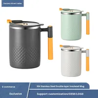 Couvercle anti-brûlure double couche en forme de balle jetable au design moderne en acier inoxydable 304 350ml Tasse à café/lait sous vide pour le bureau