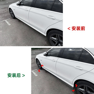 Mercedes-Benz E-Class W213 Side Skirts 2016-2023 Piano Black Carbon Fiber Texture ABS Body Kit Modification - Product Image 4