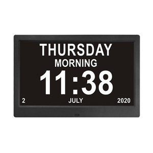 10 Zoll große Tisch anzeige 3 Alarme 8 Sprachen 5 Medizin Erinnerung Weiß <span class=keywords><strong>Wifi</strong></span> Led Uhr Mit Foto Video Wiedergabe - Product Image 3