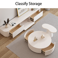 Mueble de TV Moderno y de Diseño Sencillo para Sala de Estar, Apto para Apartamentos Pequeños, con Almacenamiento Integrado y Estantes para TV