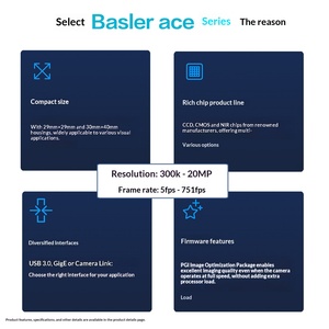 Cámara Industrial Basler de Escaneo de Área con Interfaz GigE AcA1440-220umc, Compatible con RoHS y Certificación CE para Inspección de Calidad - Product Image 2