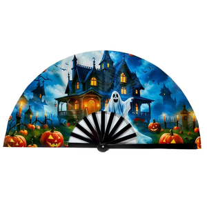 Éventail en plastique grand format 33 cm Beckon Wholesale avec impression intégrale pour décorations de festivals, récitals, camps d'été et recrutement - Product Image 1