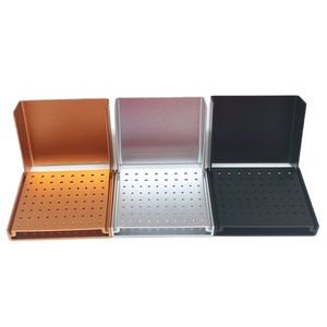 76-Hole Aluminum Plastic Dental Bur <b>Storage</b> Case Manual Disinfection Box with Stand for Endo <b>File</b> Organization - Product Image 4