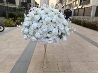 Élégante Boule de Fleurs Artificielles Blanches de Cerisier et de Rose pour Décoration de Mariage, Centre de Table pour Mariage