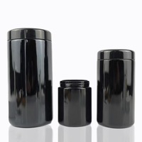 Bocaux en verre hermétiques anti-UV personnalisés en usine, de qualité alimentaire, violet foncé, à large ouverture, pour le stockage de baumes de soin et d'emballages d'épices en plastique