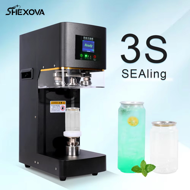 Factory Beverage Juice Plastic Pet Bottles Canning Machine Non-Rotation Trays Sealing Machine With Aluminum Lids