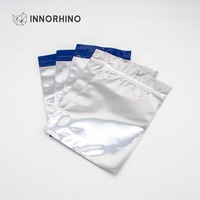 Sacs en Mylar personnalisés à fermeture éclair, scellés sur 3 côtés, étanches à l'humidité, avec fenêtre transparente, pour aliments pour animaux, gelée et chewing-gum