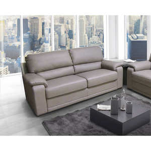 Divano a 3 Posti Modello Verona in Vera Pelle Color Sabbia - Product Image 1